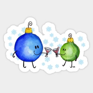 Festive Drinking Ornaments Sticker